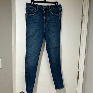 We the free high waist raw hem ankle denim